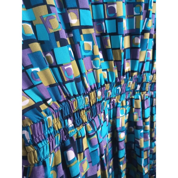 Robbie Bee 100% Silk Sz 10 Maxi Shirt Dress Check Blue Lined Belt Buttoned - Picture 5 of 16